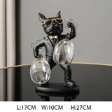 Home Decoration Dog Ornaments French Bulldog Wine Glass Holder Wine Holder Stand Table Decoration Nordic Resin Sculpture