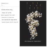Large Ginko Leaf Chandeliers High Ceiling Staircase Ceramics Leaf Pendant Hanging Chandelier for Vila Lobby Luxury Living Room