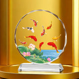 Koi Crystal Ornaments for Desktop Home Decoration Yearly Abundance Gift-giving Handicrafts for Housewarming