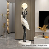 Modern Abstract Feather Girl Art Sculpture Home Decor Ornament Large Size Figure Statue LivingRoom Floor Decor Resin Crafts Gift