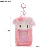 Kawaii Cartoon Anime My Melody Kuromi Plush Card Holder Cute 3-inch Hello Kitty Cinnamoroll Backpack Pendant Keychain Girl Gifts