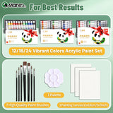 AOOKMIYA 23/29/35 pcs Acrylic Paint Set,Professional 12/18/24 Colors 5ml/Tubes Kit for Paper,Wood,Canvas,Rock,Ceramic,DIY for Adults