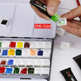 AOOKMIYA Empty Metal Watercolor Tin Palette with Detachable Empty Half Pans for DIY Travel Watercolor Palette Paint Case Art Supplies