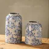 Blue and White Porcelain Vases Flower Arrangements Home Decoration Living Room Ornaments Chinese Style Ceramic Retro Porcelain