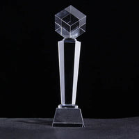AOOKMIYA Customized Transparent Crystal Trophy, Five-Star, Creative Awards Ceremony, Competition Event, Craft Gift, Home Decorations, 1Pc