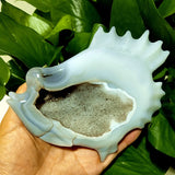 Natural Agate Stone Crystal Druzy Geode Bougainvillea Fish Statue Meditation Energy Healing Feng Shui Crystal Room Decoration