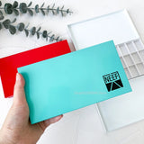AOOKMIYA 24-grid Three-fold Watercolor Palette Painted Iron Box Large-capacity Watercolor Paint Storage Box Paint Tray Art Supplies