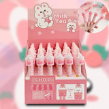 36pcs Gel Pens Suit 0.5mm Black Cartoon Cute Milk Tea Rabbits Surprise Hide-And-Seek Press Students Learn Office Stationery