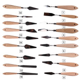 AOOKMIYA 18pcs High Quality Stainless Steel Oil Painting Knife Set Beech Wood Handle Oil Painting Scraper Painting Tool Art Supplies