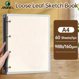 AOOKMIYA Marie's 9x12in Loose Leaf Sketch Book, 60 Sheets,98lb/160gsm,A4/8K High Quality Pad for Drawing,Painting,Sketching for Adults