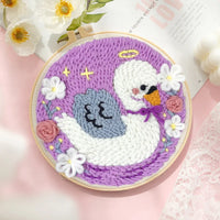 AOOKMIYA RUOPOTY Diy Punch Needle Kit Flowers Crafts For Beginner Needle Embroidery Starter Kits For Diy Gift Cross Stitch Home Decor