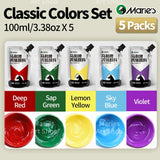 AOOKMIYA Marie's 5 Packs 100ml/3.38oz Colorful Acrylic Paint Set for Models,DIY Craft,Canvas,Eggs,Rock,Wood,Wall for Adults & Artists