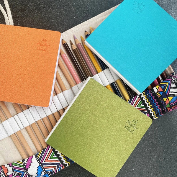 AOOKMIYA Portable Square Sketchbook 250G 42 Sheets Color Lead Sketch Drawing Book Travel Sketchbook Stamp Blank Book Art Supplies
