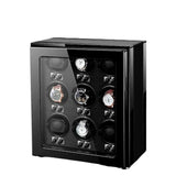 Wooden Watch Winder Box Storage Automatic Rotating Watch Box 9 Slots Led Shaker Luxury Inner Cortex Organizer Tray Holiday Gifts