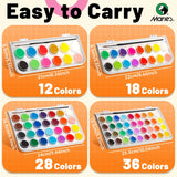 AOOKMIYA Marie's Watercolor Paint Set in 12/16/28/36 Colors with a Paint Brush for Painting,Writing for Adults, Artists, Students