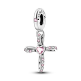 2025 Hot Sale Charms Bead 925 Sterling Silver Pink Butterfly Luminous Firefly Dangle Fit Bangle Bracelet Necklace DIY Jewelry