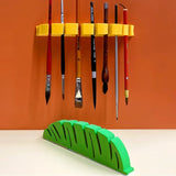 Multifunctional Pen Holder Leaf Shape Punch-free Paste Brush Hanging Rack Stationery Rack Painting Art Supplies