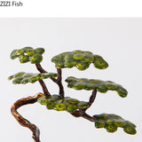 Creative Enamel Pine Tree Statue Desk Decoration Ornaments Metal Artwork Modern Crafts Pine Tree Sculpture Room Aesthetics Decor
