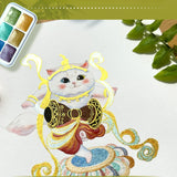 AOOKMIYA 6 Color Pearlescent Solid Watercolor Pigment 1ML Portable Watercolor Box Chinese Style Nail Art Glitter Pigment Art Supplies