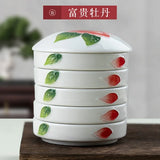 AOOKMIYA New Five-layer Covered Ceramic Palette Chinese Painting Pigment Watercolor Palette Calligraphy Ink Cartridge Art Supplies