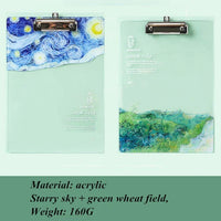 Transparent acrylic board clip Wallet Binder High-value Folder Board Test Paper Storage Artifact Students Exam Pad Writing Board