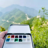 12 Color Travel Ceramic Color Box Compact and Easy To Carry Watercolor Pigment Palette Student Painting Supplies    Palette Box