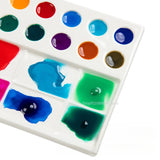 AOOKMIYA Ceramic Palette 22 Holes Rectangular Watercolor Paint Palette White Porcelain Easy To Clean Gouache Painting Art Supplies