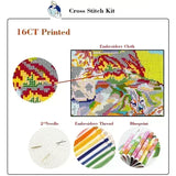 AOOKMIYA Joy Sunday Cross Stitch Kit Copenhagen HD Pattern Aida 16/14/11CT Counted Printed Canva DIY Embroidery Kit Hand Craft Home Decor