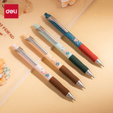 Deli 4pcs Black Ink Quick-drying Cute Gel Pen Signing Pen School Supplies Gift Kawaii Gel Pens Office Supplies Stationery