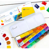 AOOKMIYA Russian White Night SONNET Academy Grade Solid Watercolor Pigment 21 Colors Full Block Watercolor Box Art Supplies for Artist