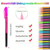 12-48 Colors Highlighter Set Fine Point Marker Pen Art Stationery Supplies for Doodling Scrapbooking Drawing Writing Sketching