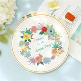 AOOKMIYA Flower Starter Kit DIY Cross For Beginner Plant Sewing Art Craft Painting Home Decor Embroidery Set Handmade Gifts