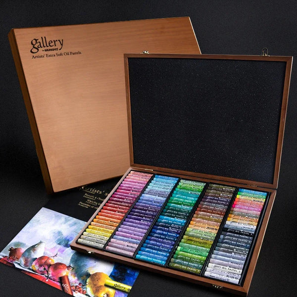AOOKMIYA ART+ Creative Gifts MUNGYO Artist Oil Pastel Set 72/120Colors Soft Wooden Box Crayon Artist/Master Grade Graffiti Painting Art Drawing Supplies