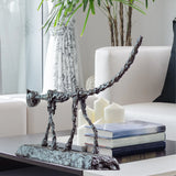 Antique Bronze Cat Statue Albet Giacometti Cat Sculpture Casting Animal Handcrafts Abstract Home Office Decor Gift Collection