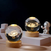 AOOKMIYA 3D Crystal Ball Creative Planet Galaxy Glass Globe Moon Crystal Ball Desktop decor Bedside House Decoration Home Ornament Gifts