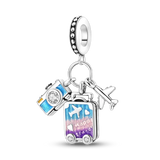 2025 Hot Sale Charms Bead 925 Sterling Silver Pink Butterfly Luminous Firefly Dangle Fit Bangle Bracelet Necklace DIY Jewelry