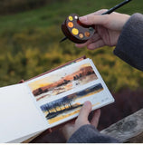 AOOKMIYA Creative Mini Pigment Palette Acrylic Hand Account Watercolor Book Clip Colorable Binder Paint Box Travel Painting Supplies