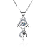 AOOKMIYA ART+ Creative Gifts Platinum PT950 18K White Gold 0.3ct Moissanite Fish Necklace Pendant for Women Anniversary Gift Idea Jewelry