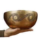 AOOKMIYA Copper Tibetan Bowl Handmade Carved Nepal Singing Bowls Spiritual Sound Healing Meditation Large Chakra Buddhist Instrument Gift AOOKMIYA.COM