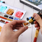 AOOKMIYA Empty Watercolor Palette, Metal Watercolor Tin with 26pcs Half Pans Paint Case with Lid Paint Box for Travel Gouache Oil Paintin  AOOKMIYA.COM