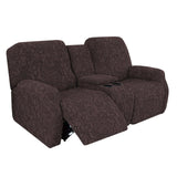 Recliner Loveseat Cover with Middle Console Sofa slipcover, Stretch Reclining Sofa Covers for 2 Seat Reclining Couch Jacquard