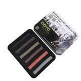 6pcs Iron Box Professional Sketch Charcoal Stick Dry Material Soluble Toner Sketch Charcoal Artist Art Crayons Painting