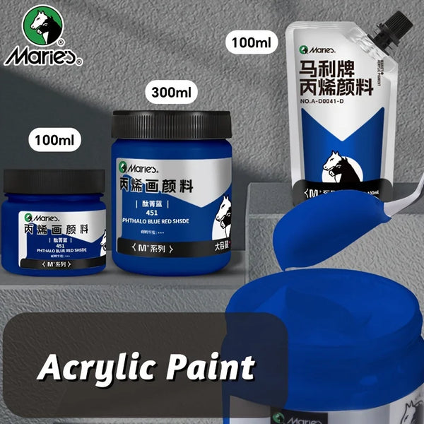 AOOKMIYA Marie's Ocean Blue Shsde Acrylic Pigment,Quick Drying,1pc 100/300 ml 3.38/10.1 oz for Rock Canvas, Stone, Artists for Artists