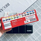 Lukas travel watercolor paint 24 colors half pans transparent watercolor painting brush sketchers' portable metal palette box