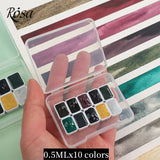 AOOKMIYA ROSA New 10 Color Artist Watercolor Pigments Precipitated Color Pack 0.5/1ML Master Watercolor Paint Student Painting Supplies