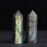 AOOKMIYA 8-15cm Large Size Natural Labradorite Tower Point Obelisk Ornament for Home Room Living Room Office Decor Christmas Gift