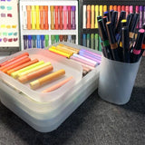 Art Plastic Tray Movable Stackable Shallow Tray Oil Painting Stick Storage Tray Children's Toy Storage Tray Desktop Organizer