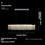 Nordic Postmodern Art Chandelier Creative Living Room Luxury Designer Tassel Round Dining Room Bedroom LED Decorative Lamps