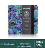 AOOKMIYA POTENTOTE 100% Cotton Watercolor Book 300g Square Fabric Hand Ledger Fine/Medium Grain Portable Sketch Book Art Supplies