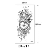 AOOKMIYA Waterproof Flower Temporary Tattoos for Women Black Floral Tattoo Stickers for Hand Arm Body Disposable Fake Tattoo Body Art